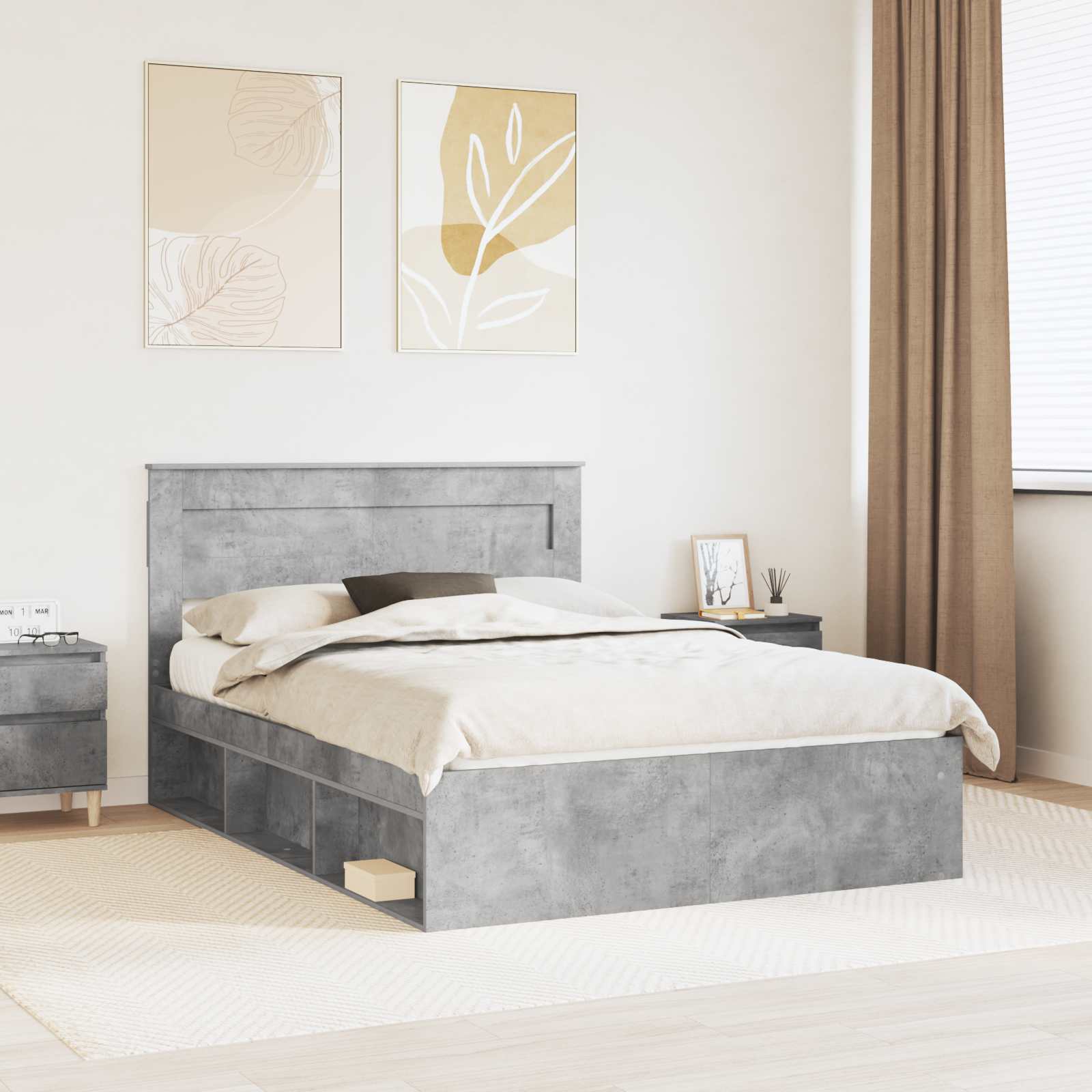 vidaXL Bed Frame with Headboard Concerte 160 x 200 cm Solid Pine Wood 1