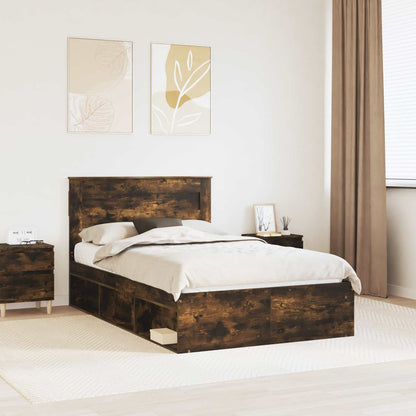 vidaXL Bed Frame 135 x 190 cm Engineered Wood Length 190 cm Width 135 cm