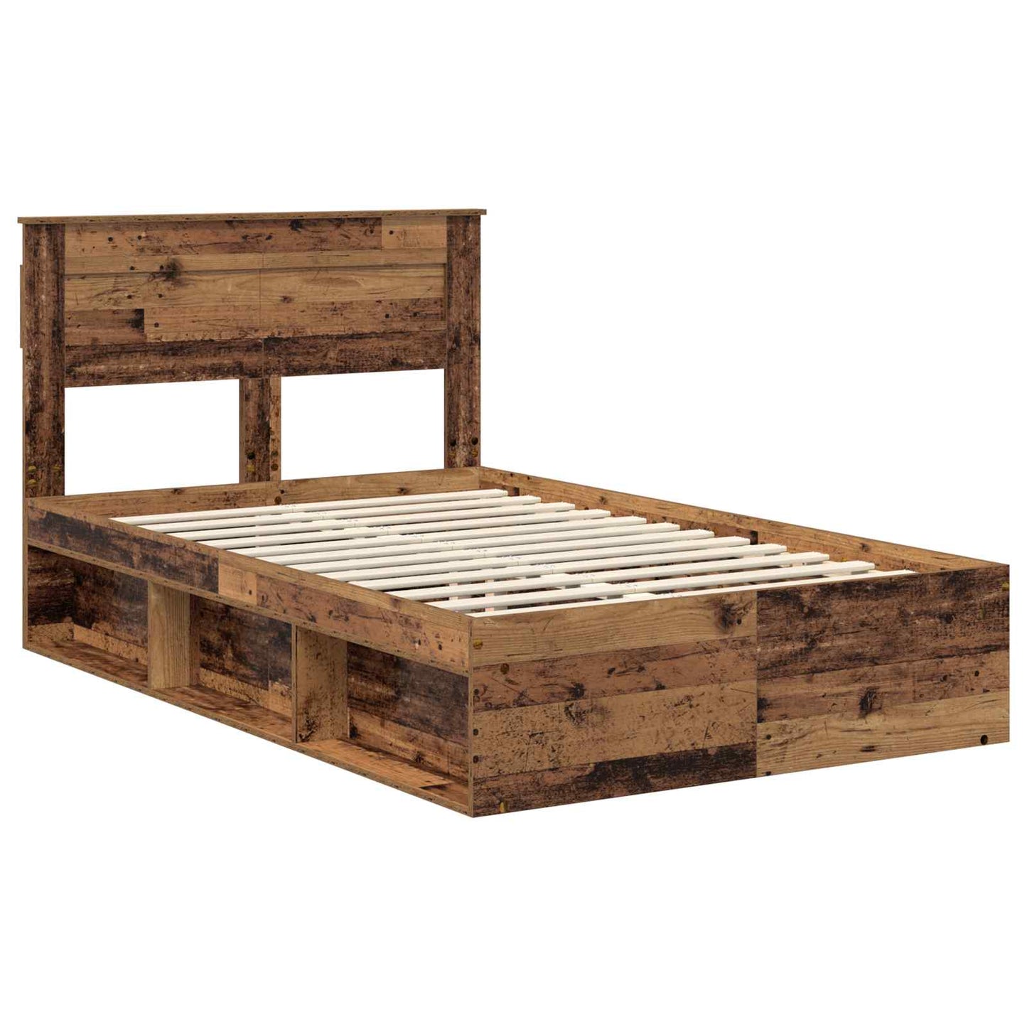 vidaXL Bed Frame Plain Old Wood 135 x 190 cm Solid Pine Wood 4