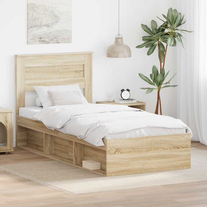 Bed Frame Engineered Wood Length 200 cm Sonoma Oak 100 cm