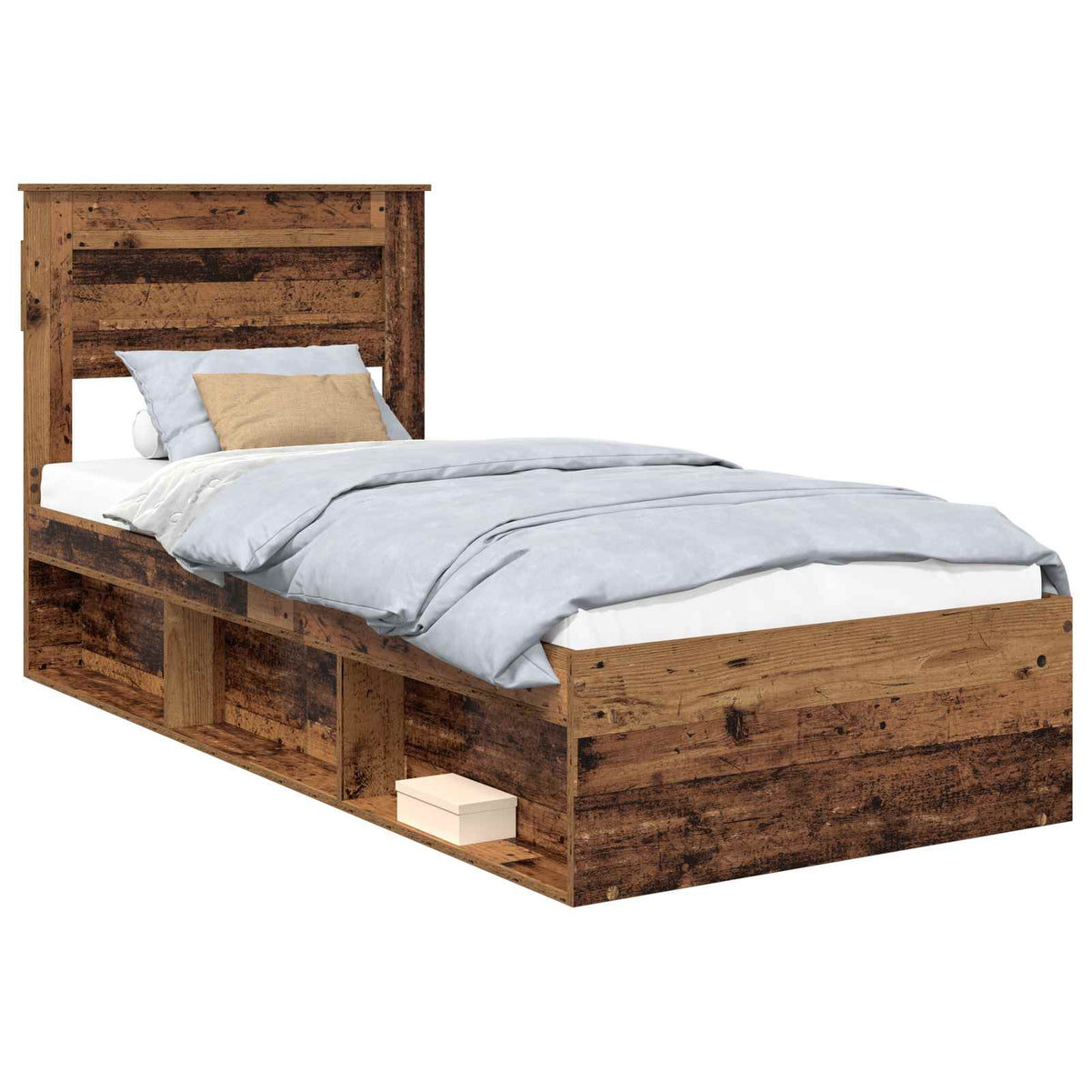 Bed Frame 90 x 190 cm Engineered Wood Old wood