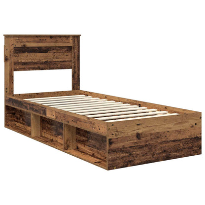 Bed Frame 90 x 190 cm Engineered Wood Old wood