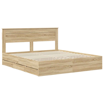 Bed Frame with Drawer Engineer Wood Length 200 cm Sonoma Oak 200 cm