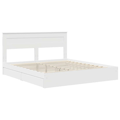vidaXL Storage Bed with Drawer White 180 x 200 cm Engineered Wood 4