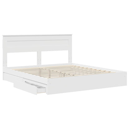 vidaXL Storage Bed with Drawer White 180 x 200 cm Engineered Wood 5