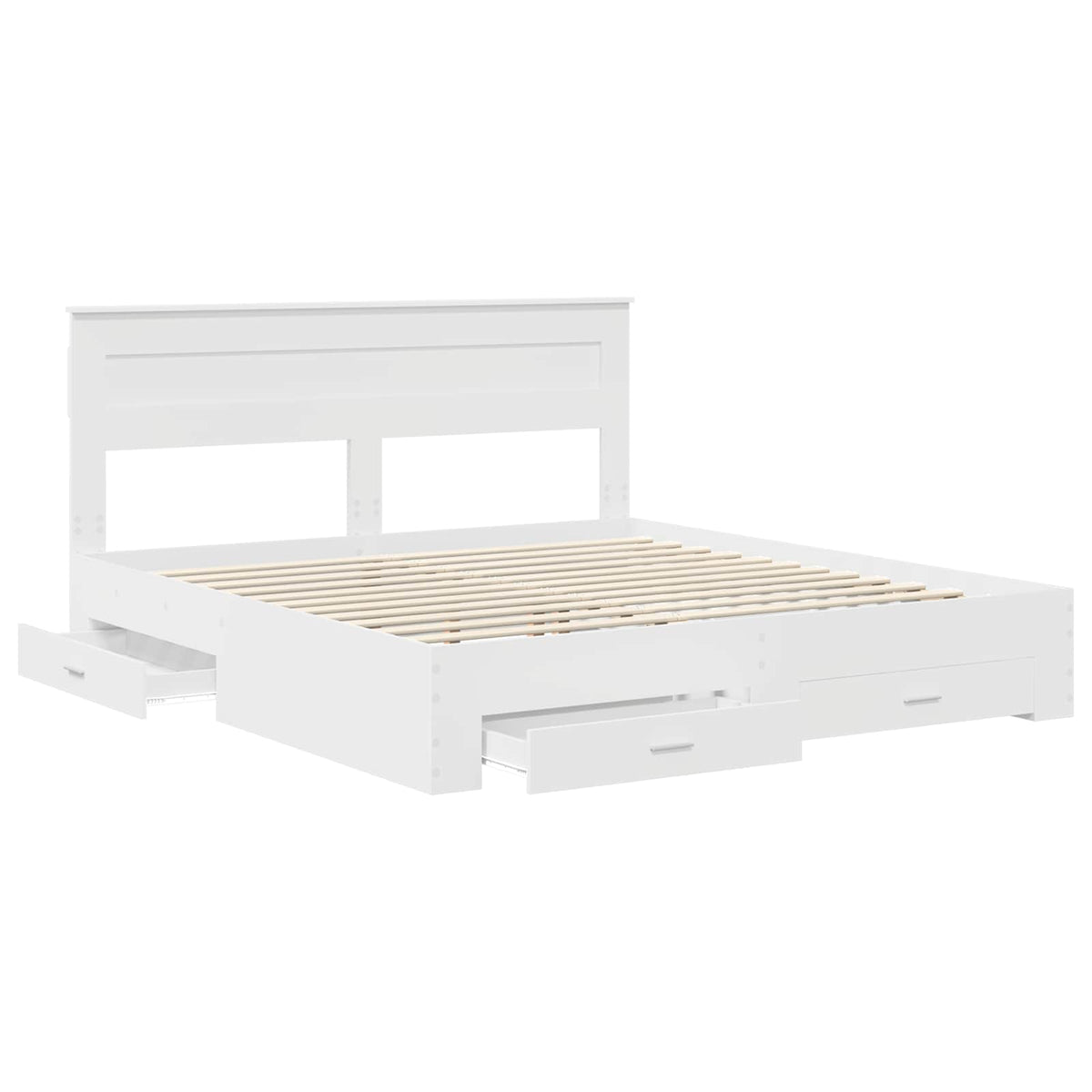 vidaXL Bed Frame with Drawer White 180 x 200 cm Engineered Wood 5