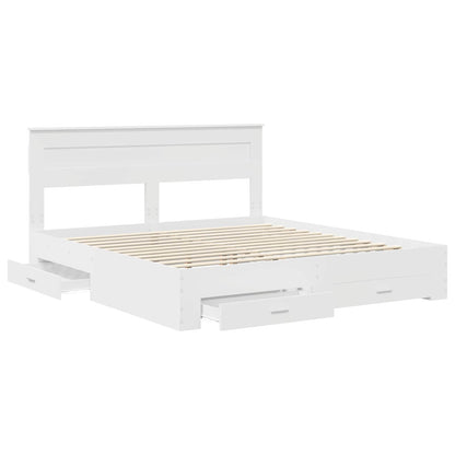 vidaXL Bed Frame with Drawer White 180 x 200 cm Engineered Wood 5