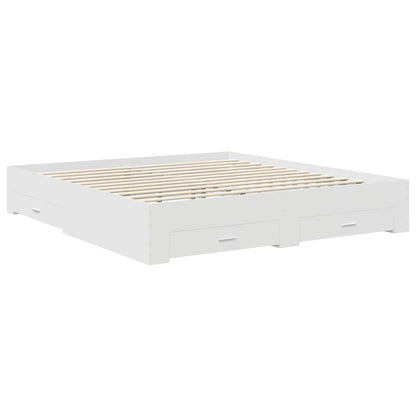 vidaXL Bed Frame with Drawer White 180 x 200 cm Engineered Wood 6