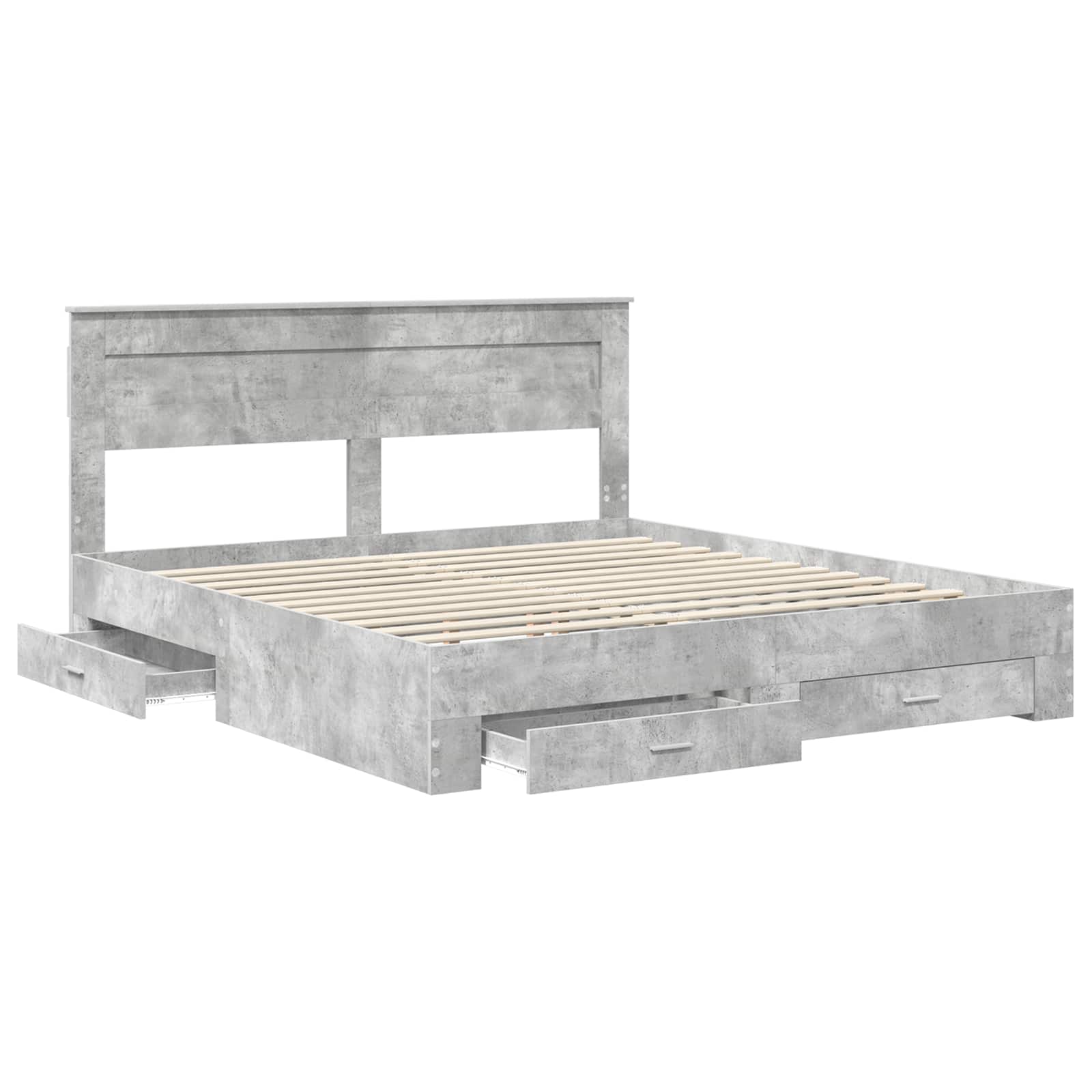 vidaXL Bed Frame Concrete Grey 180 x 200 cm Engineered Wood 5