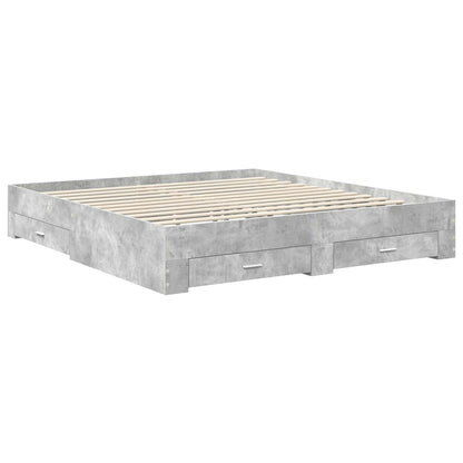 vidaXL Bed Frame Concrete Grey 180 x 200 cm Engineered Wood 6