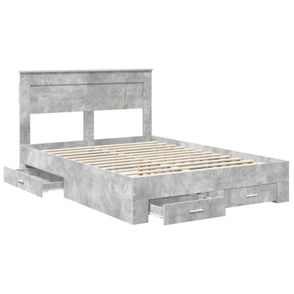 vidaXL Bed Frame Concrete Grey 150 x 200 cm Engineered Wood 5