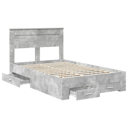 vidaXL Bed Frame Concrete Grey 120 x 190 cm Engineered Wood 5