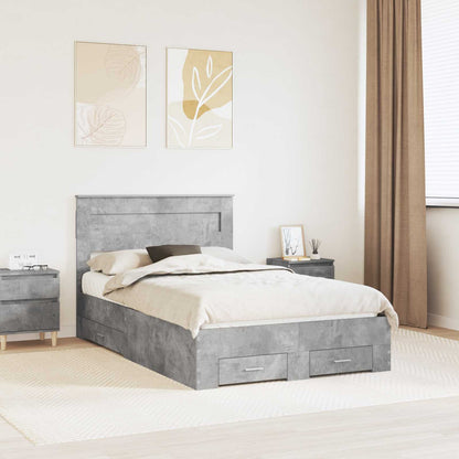 vidaXL Bed Frame Concrete Grey 120 x 200 cm Engineered Wood 1