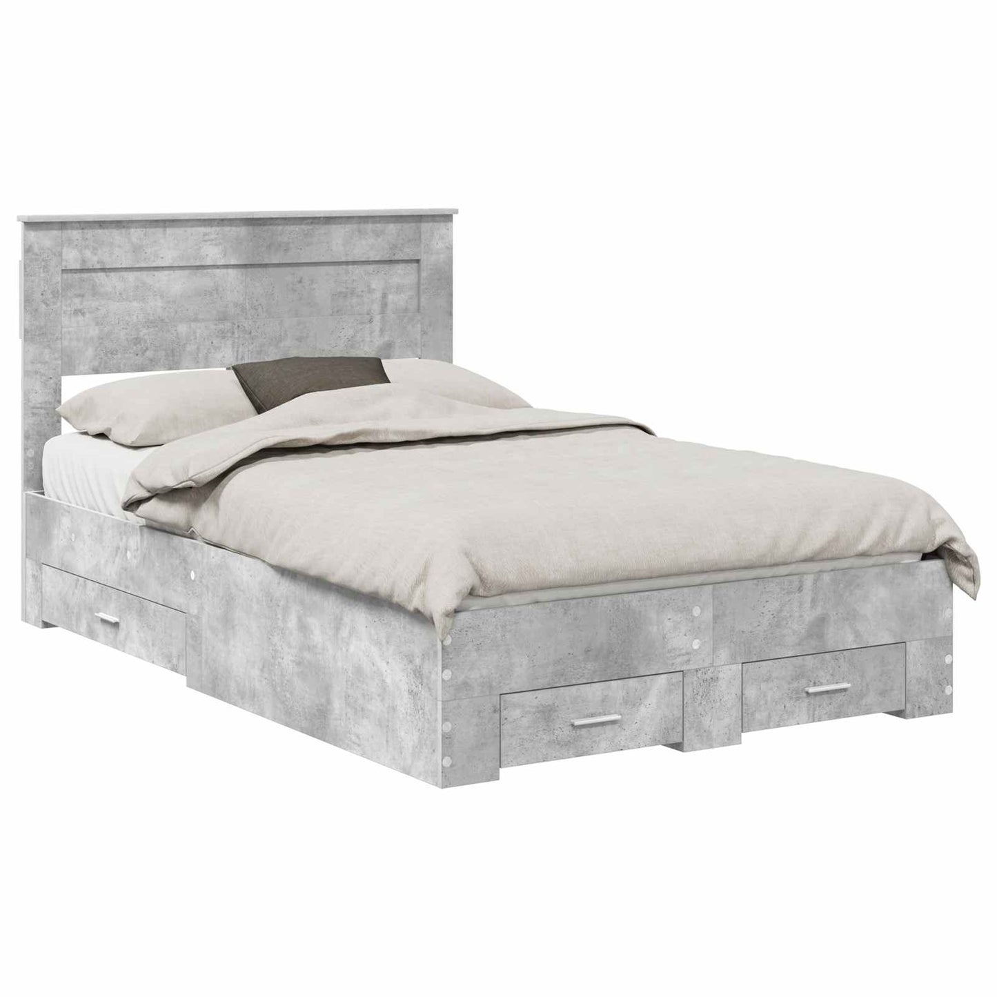 vidaXL Bed Frame Concrete Grey 120 x 200 cm Engineered Wood 2