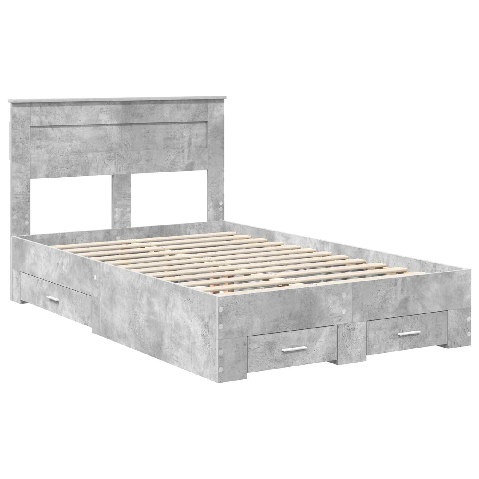 vidaXL Bed Frame Concrete Grey 120 x 200 cm Engineered Wood 4