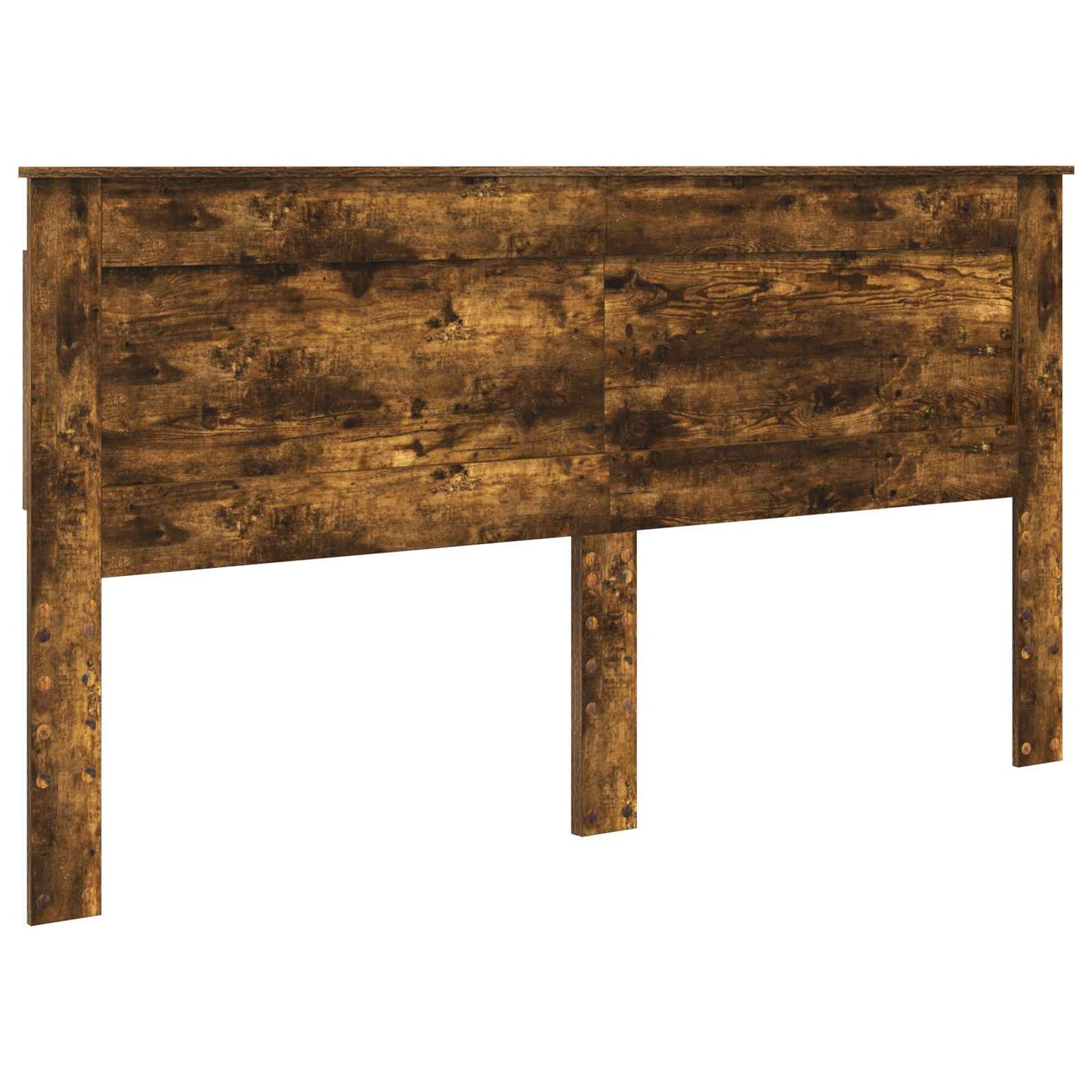 vidaXL Bed Frame Smoked Oak 200 x 200 cm Solid Pine Wood 6