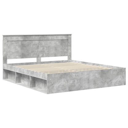 vidaXL Bed Frame Concrete Grey 180 x 200 cm Engineered Wood 4