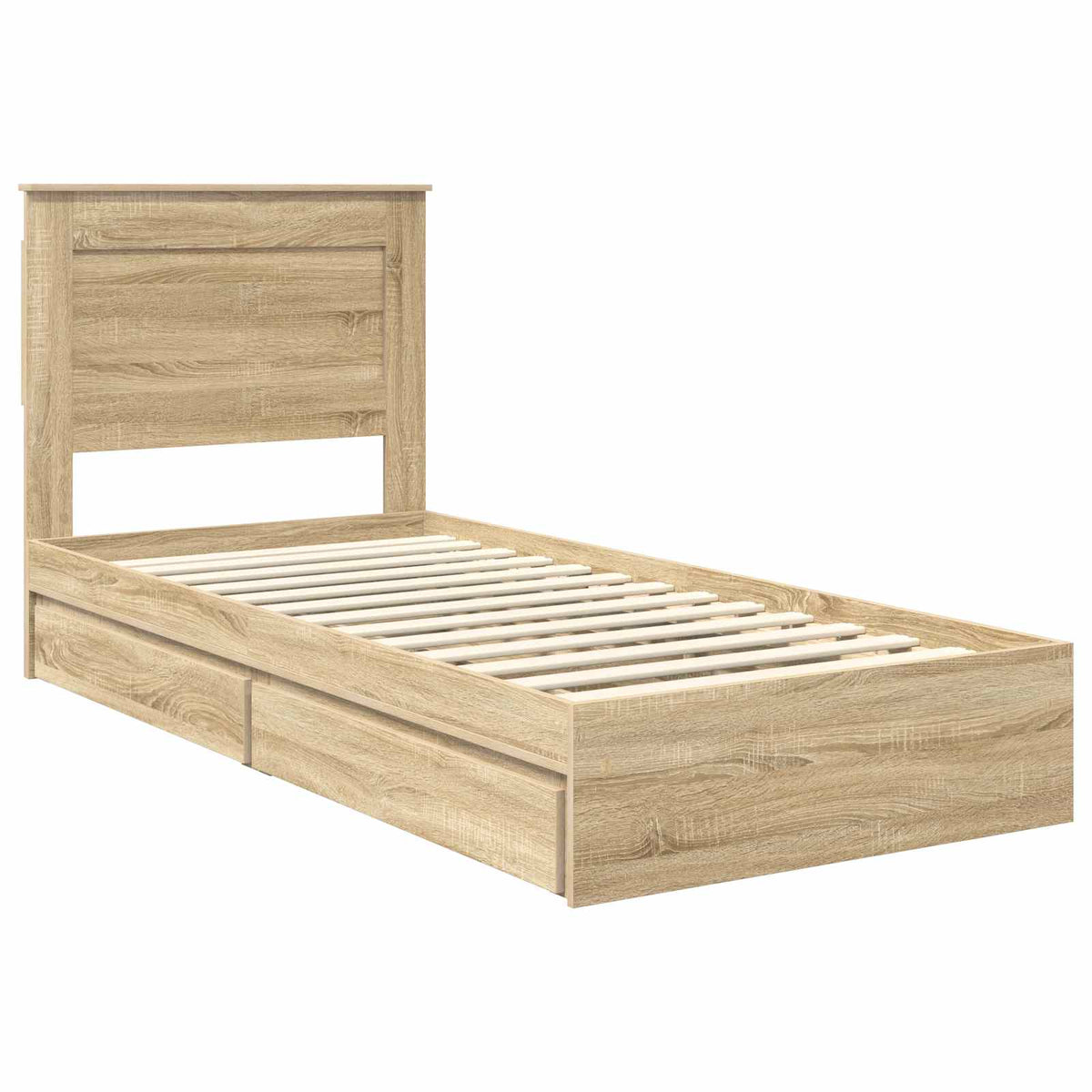 Storage Bed with Drawer Engineered Wood Length 190 cm Sonoma oak 75 cm