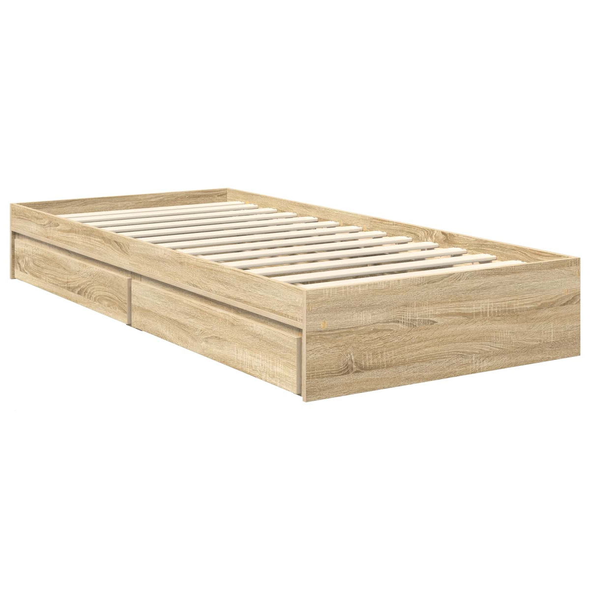 Storage Bed with Drawer Engineered Wood Length 190 cm Sonoma oak 75 cm