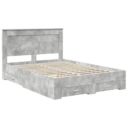 vidaXL Bed Frame Concrete Grey 160 x 200 cm Engineered Wood 4