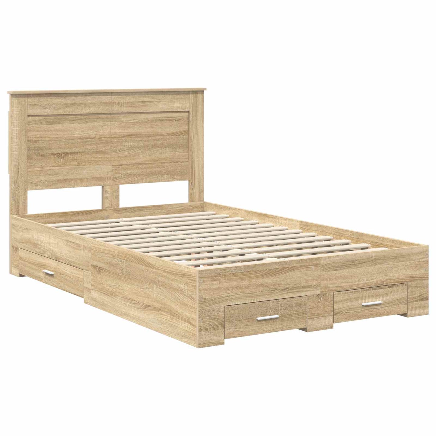 vidaXL Bed Frame with Drawer Sonoma Oak 120 x 200 cm Engineered Wood 4
