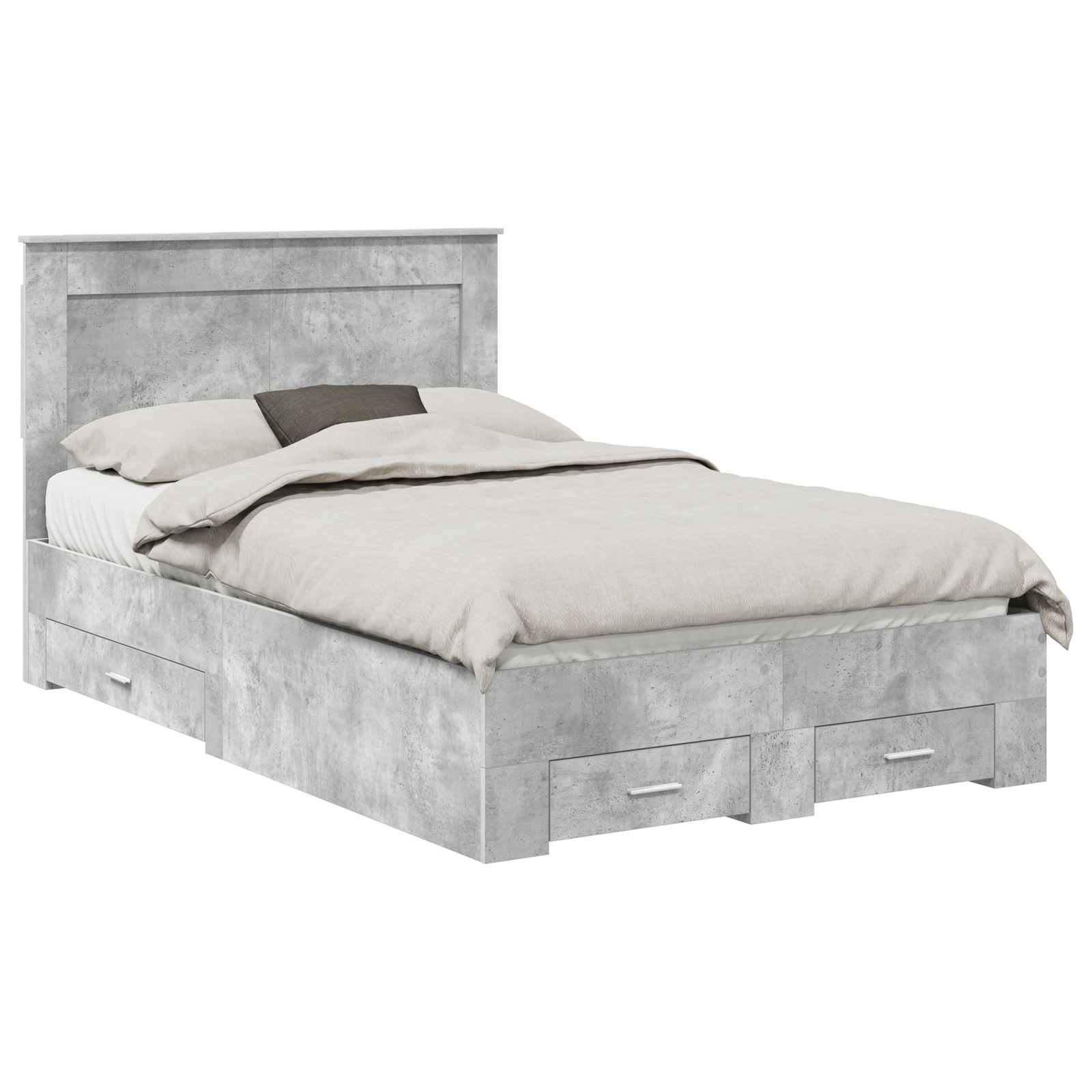 vidaXL Bed Frame Concrete Grey 120 x 200 cm Engineered Wood 2