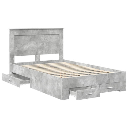 vidaXL Bed Frame Concrete Grey 120 x 200 cm Engineered Wood 5