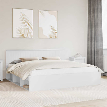 vidaXL Bed Frame 200 x 200 cm Solid Pine Wood Length 200 cm Width 200 cm