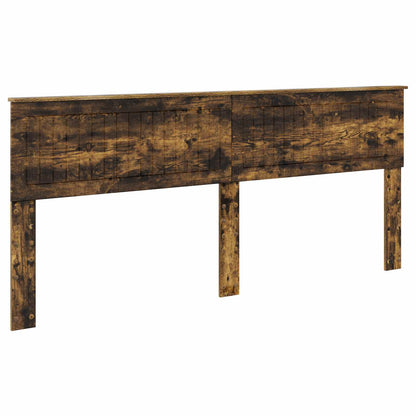 vidaXL Bed Frame Smoked Oak 200 x 200 cm Solid Pine Wood 6
