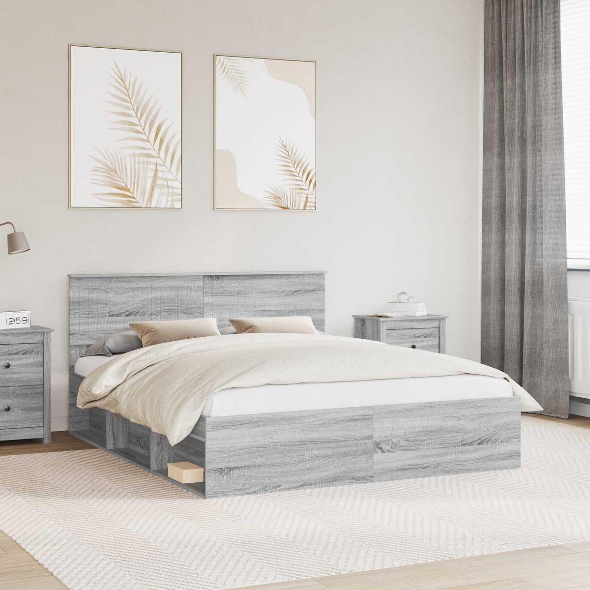 vidaXL Bed Frame 160 x 200 cm Solid Pine Wood Length 200 cm Width 160 cm