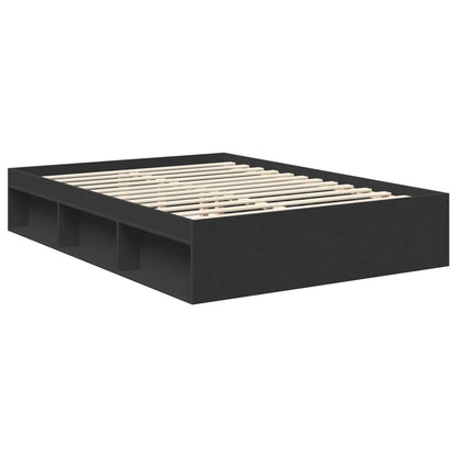vidaXL Bed Frame with Headboard Black 135 x 190 cm Solid Pine Wood 5