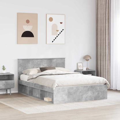 vidaXL Bed Frame Concerte Grey 135 x 190 cm Solid Pine Wood 3