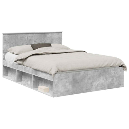 vidaXL Bed Frame Concerte Grey 135 x 190 cm Solid Pine Wood 2