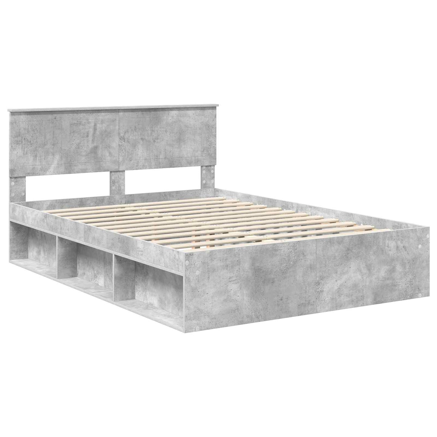 vidaXL Bed Frame Concerte Grey 135 x 190 cm Solid Pine Wood 4