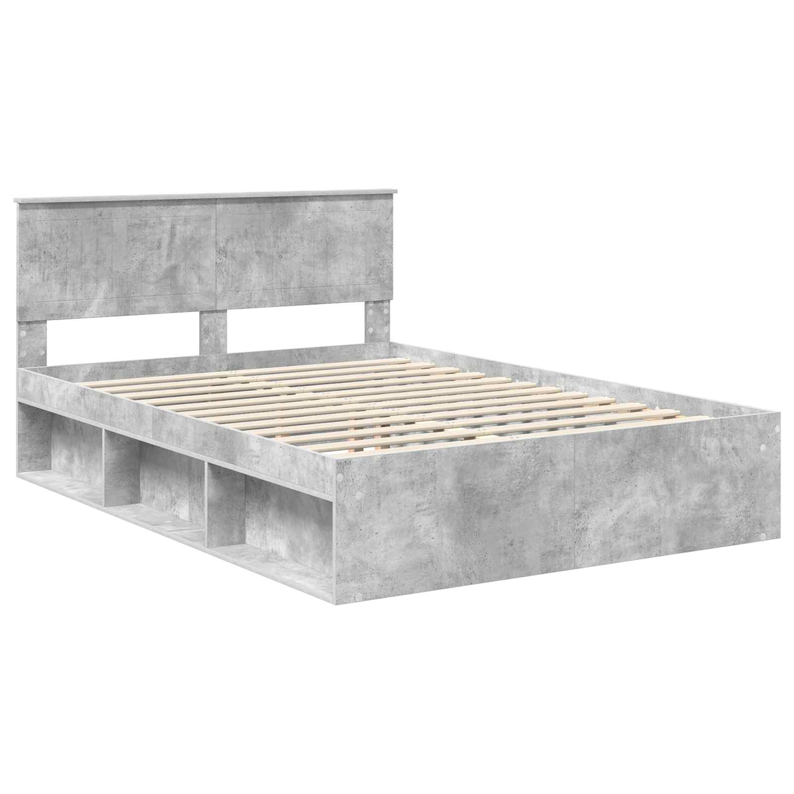 vidaXL Bed Frame Concerte Grey 135 x 190 cm Solid Pine Wood 4