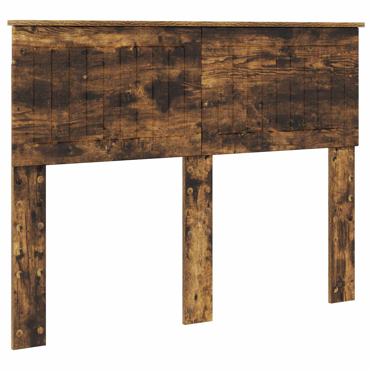 vidaXL Bed Frame Smoked Oak 135 x 190 cm Solid Pine Wood 6