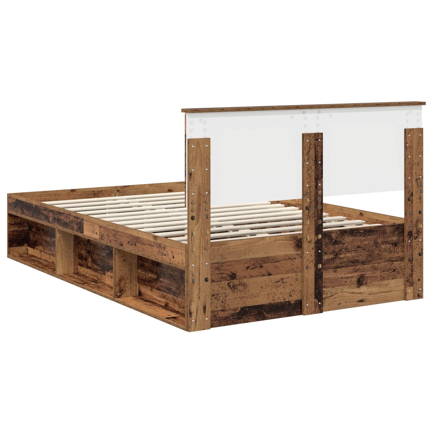 vidaXL Bed Frame with Headboard Old Wood 120 x 200 cm Solid Pine Wood 6