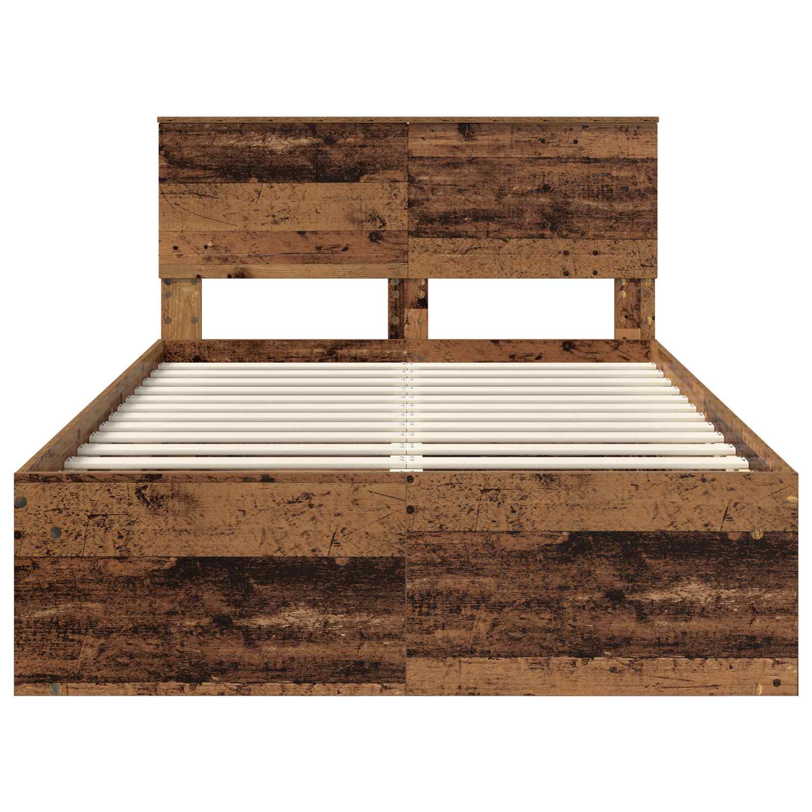 vidaXL Bed Frame with Headboard Old Wood 120 x 200 cm Solid Pine Wood 5
