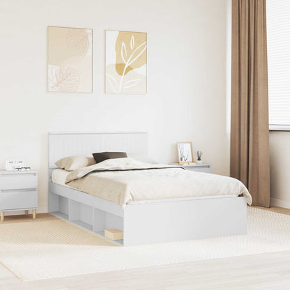vidaXL Bed Frame 120 x 190 cm Solid Pine Wood Length 190 cm Width 120 cm