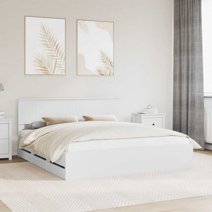 vidaXL Bed Frame with Drawer White 180 x 200 cm Engineer Wood 1
