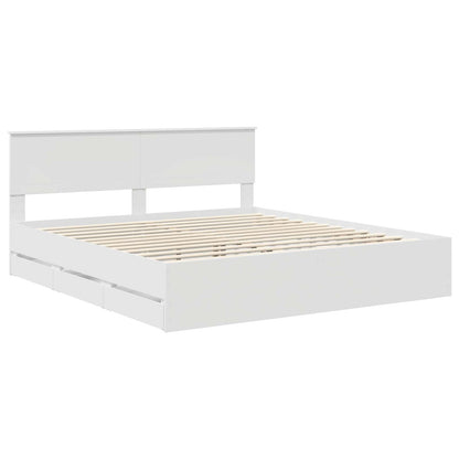 vidaXL Bed Frame with Drawer White 180 x 200 cm Engineer Wood 4