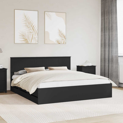 vidaXL Bed Frame with Drawer Black 180 x 200 cm Engineer Wood 1