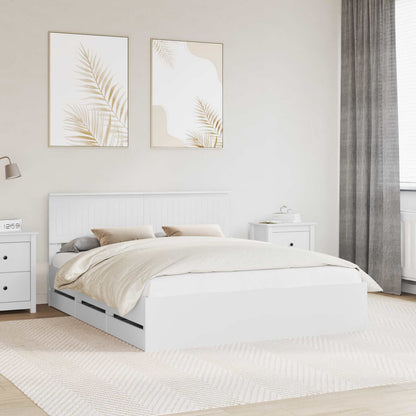 vidaXL Bed Frame with Drawer White 160 x 200 cm Engineer Wood 1