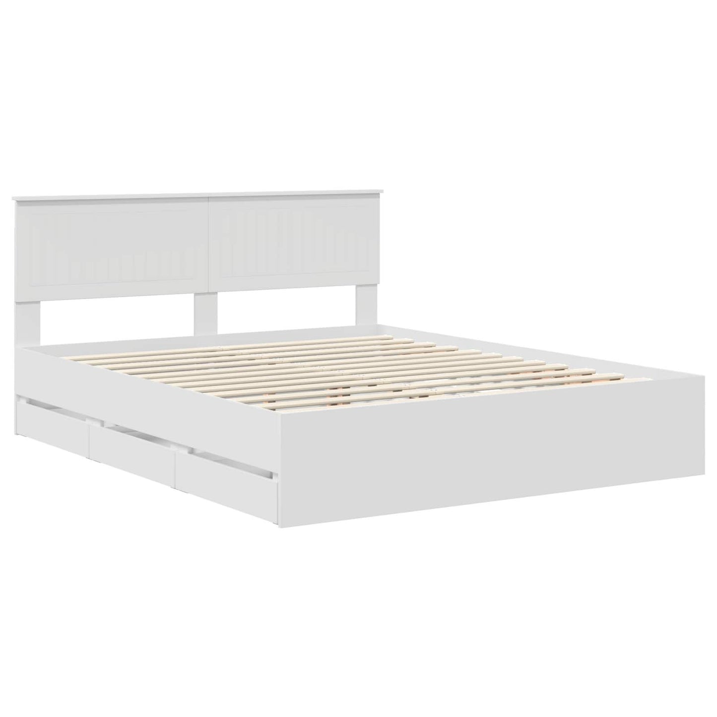 vidaXL Bed Frame with Drawer White 160 x 200 cm Engineer Wood 4