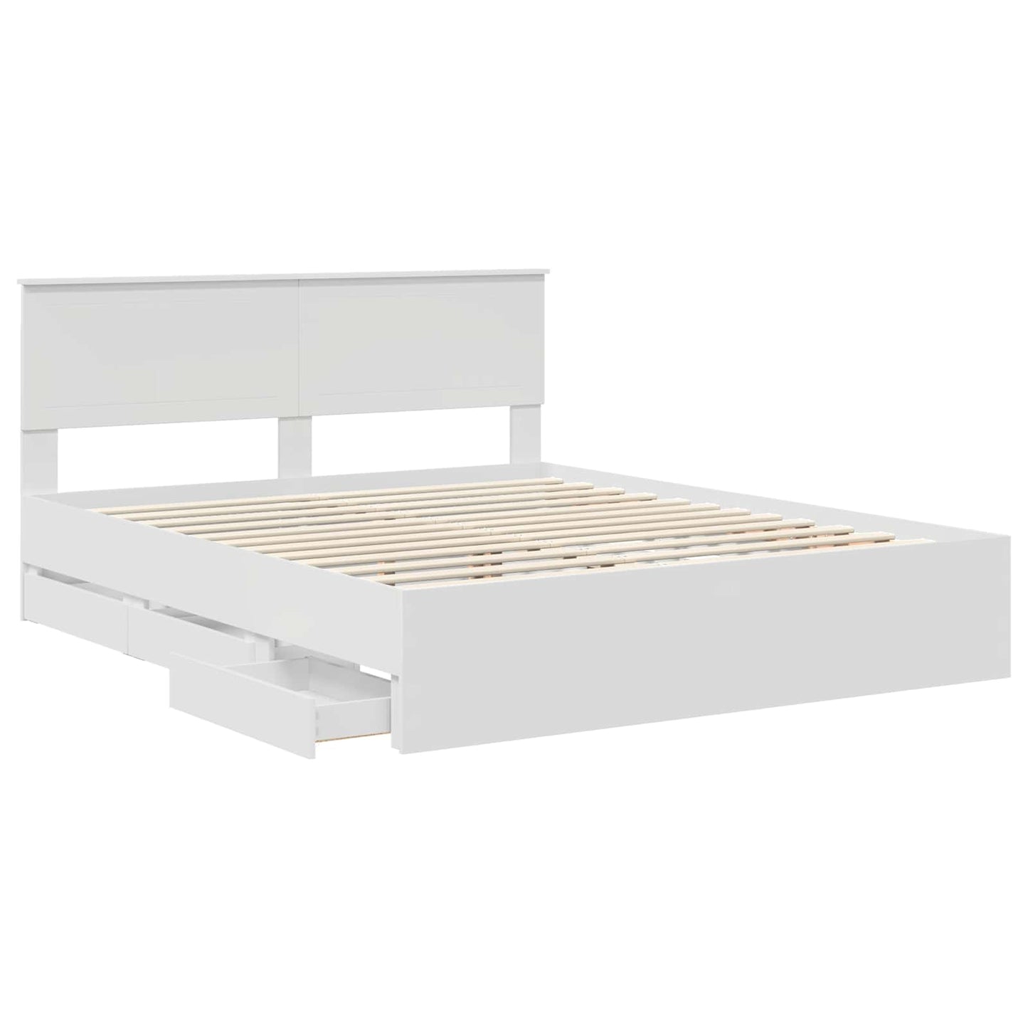 vidaXL Bed Frame with Drawer White 160 x 200 cm Engineer Wood 5