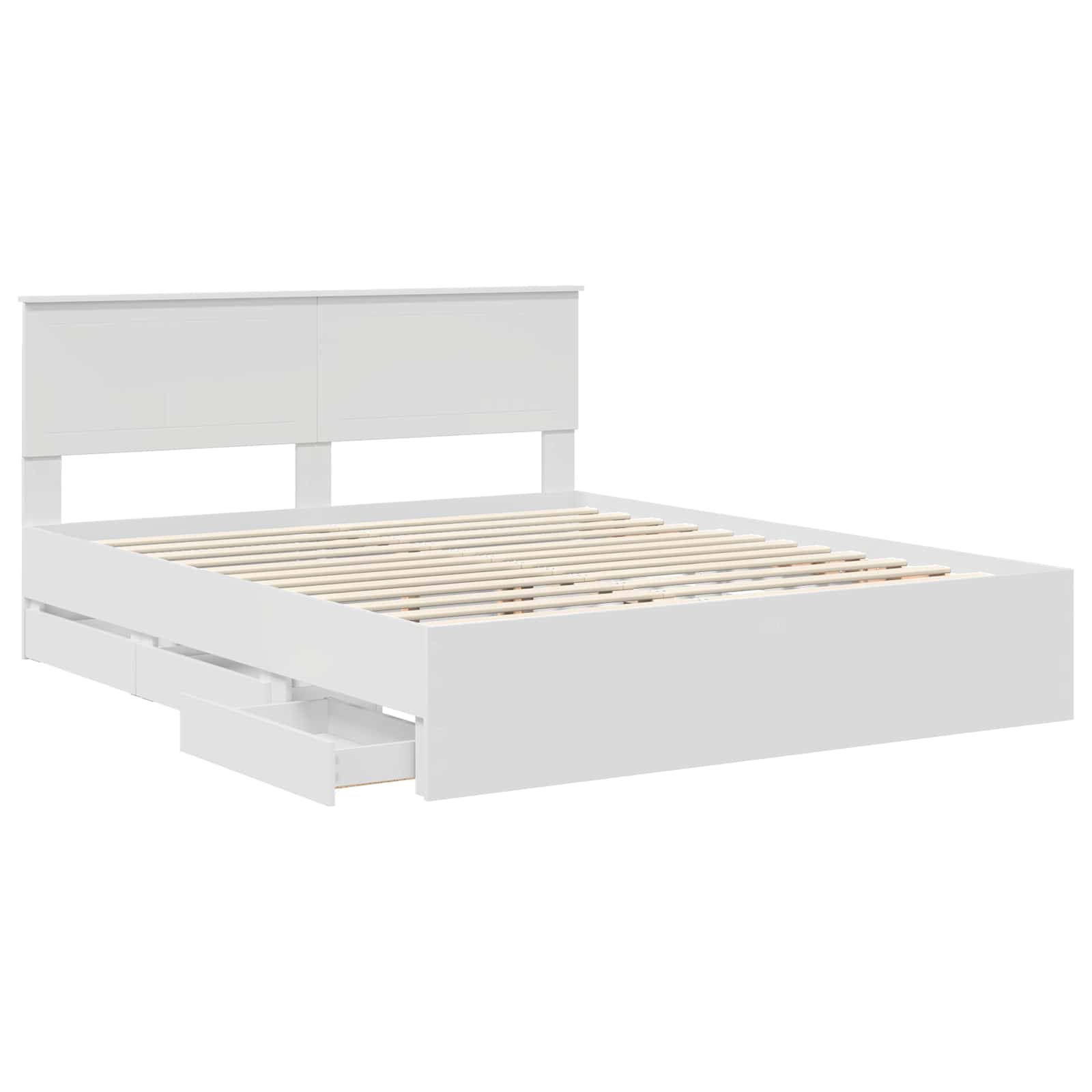 vidaXL Bed Frame with Drawer White 160 x 200 cm Engineer Wood 5