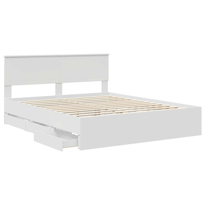 vidaXL Bed Frame with Drawer White 160 x 200 cm Engineer Wood 5