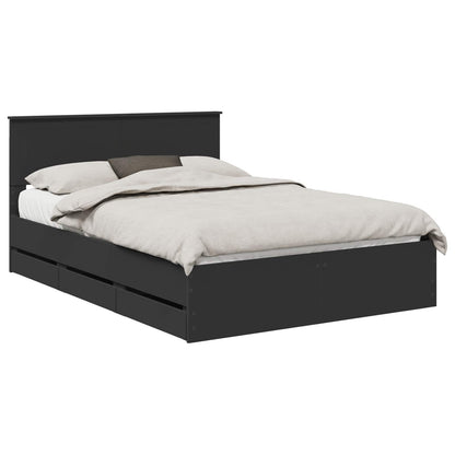 vidaXL Bed Frame with Drawer Black 140 x 200 cm Engineer Wood 2