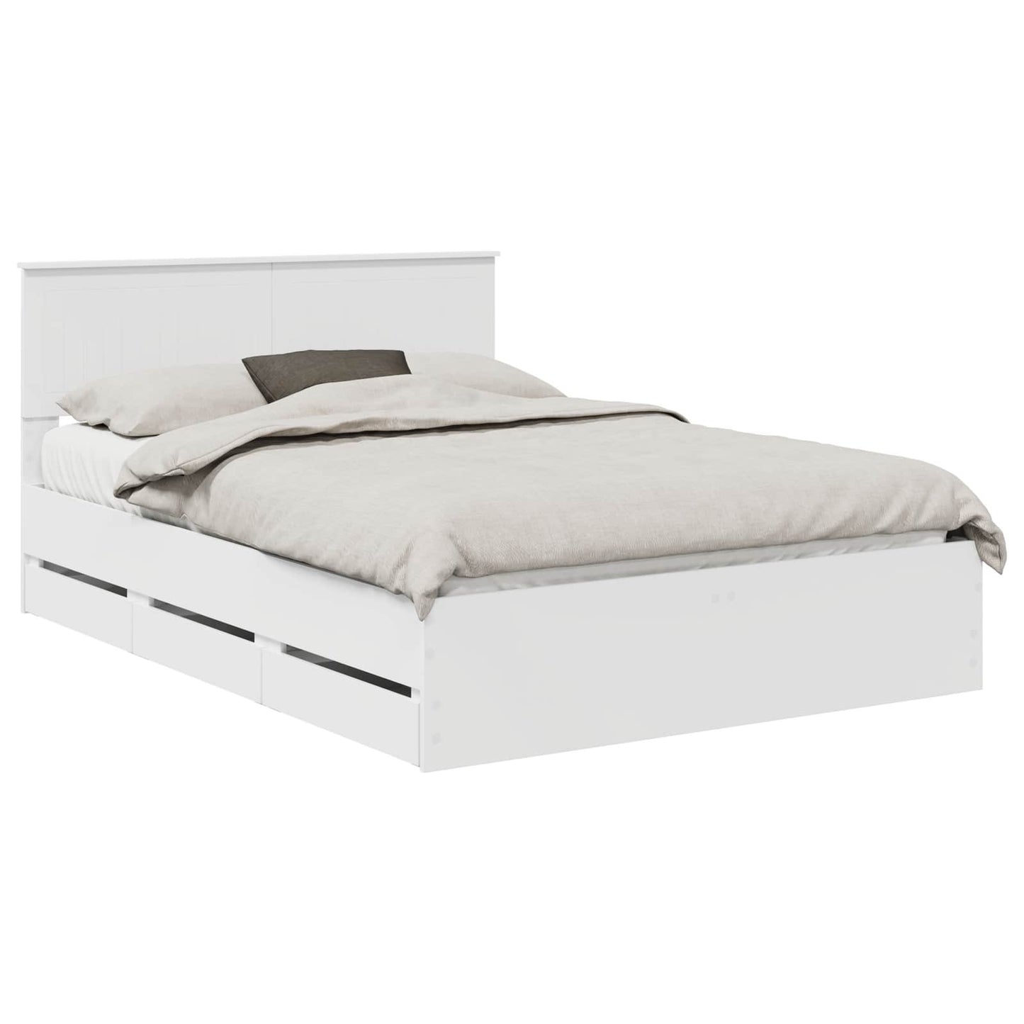 vidaXL Bed Frame with Drawer White 140 x 190 cm Engineer Wood 2