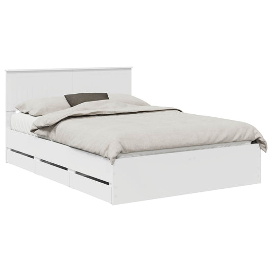 vidaXL Bed Frame with Drawer White 140 x 190 cm Engineer Wood 2